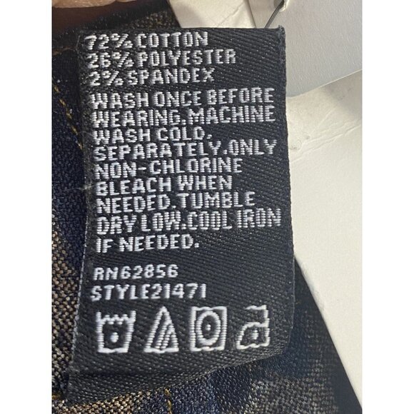 HUE Womens Indigo Floral Reversible High Waist Denim Skimmer Size‎ Small New - Picture 9 of 11